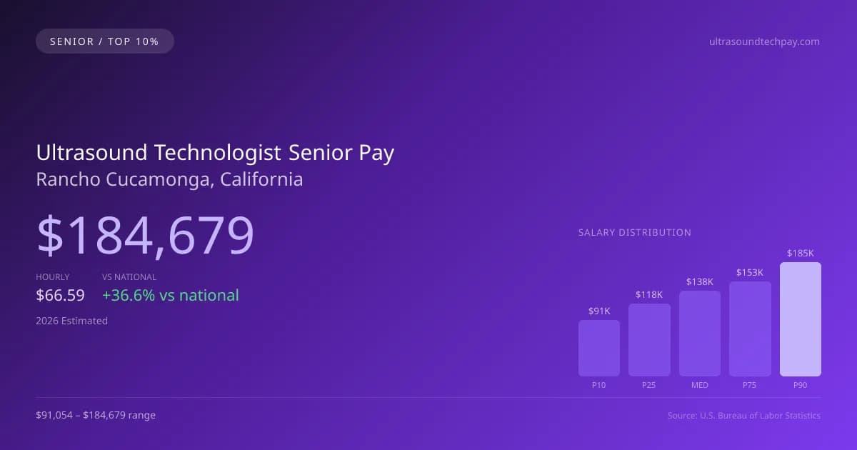Ultrasound Technologist Senior Salary in Rancho Cucamonga, CA — 2026 est., based on 2025 BLS